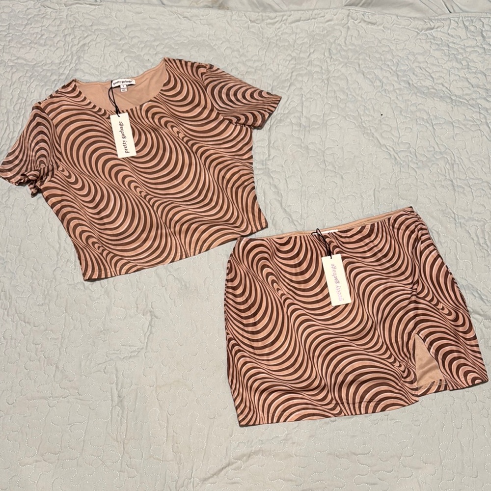 NWT Brown Mini Pencil Skirt with Slit